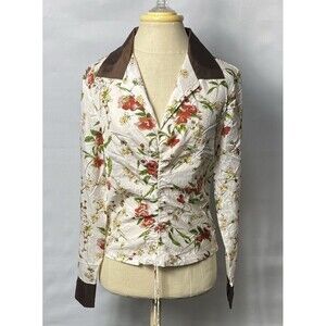 LSL Women Elegant Blouse 80% Silk Long Sleeves Zip On The Size Size 6 NWOT